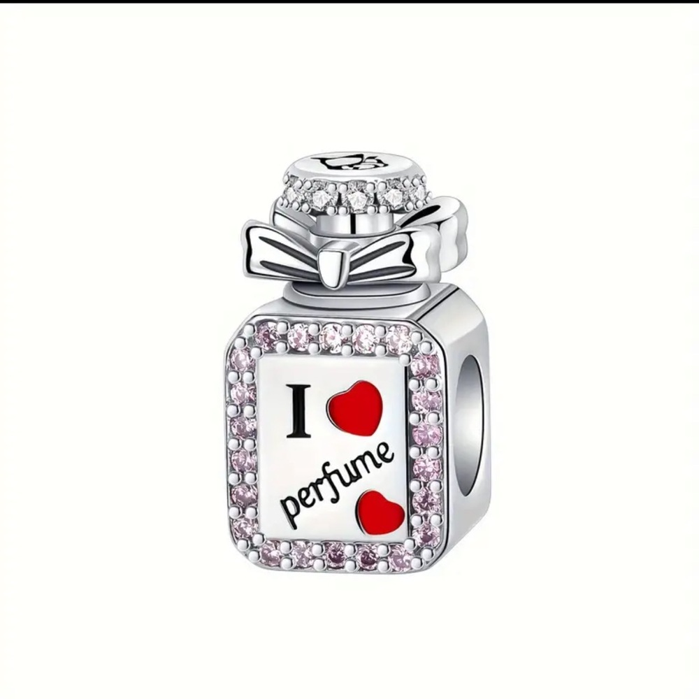 Pandora Silver Charm with Red and Pink Accents